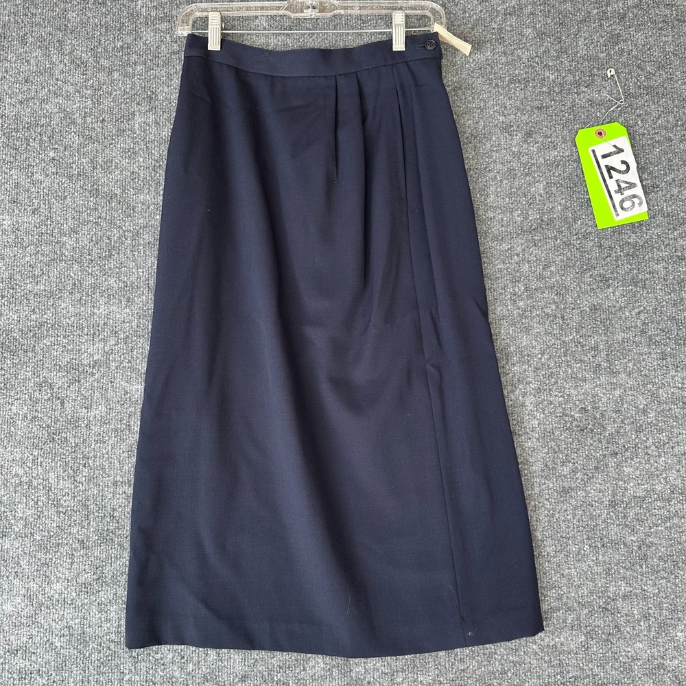 Harve Benard By Genard Holtzman Midi Skirt Womens 26 Navy Blue Office Career